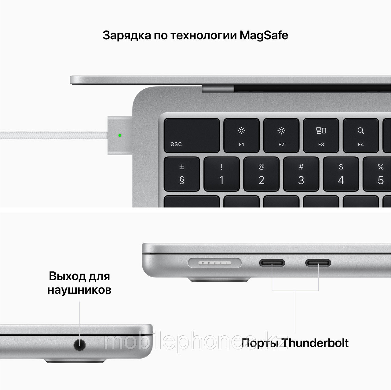 Ноутбук Apple MacBook Air 2022 M2 / 13,6" / 8GB / SSD 256GB / MacOS / Silver / MLXY3 - фото 3 - id-p104724256