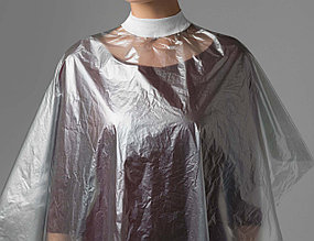 Пеньюар Чистовье одноразовый для парикмахерских работ, 160х100 см, полиэтилен, КЛАССИК, уп. 50 шт.