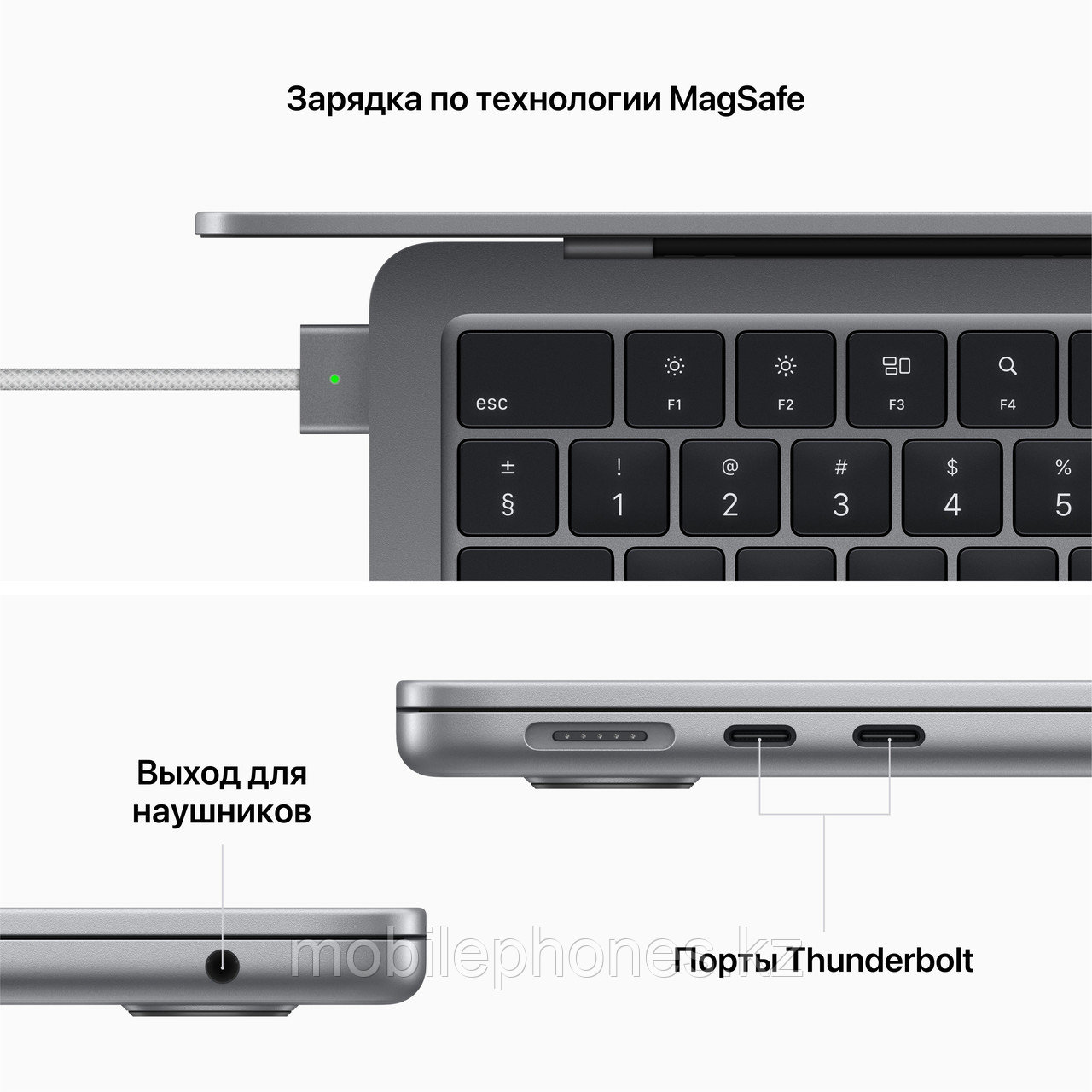 Apple MacBook Air 13 (M2, 8C CPU/10C GPU, 2022), 8/512Gb «Серый космос» - фото 3 - id-p104724472