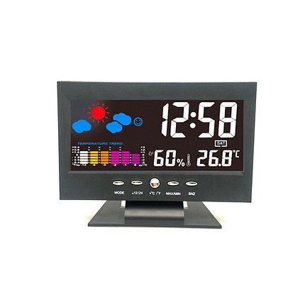 Метеостанция цифровая термометр-гигрометр с будильником, фото 2