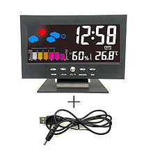 Метеостанция цифровая термометр-гигрометр с будильником