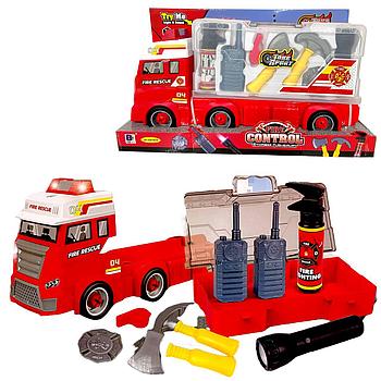 661-433 Fire Control пожарный камаз + чемодан инструменты со звуком 44*25см