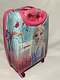 Детский пластиковый чемодан для девочек, 6-9 лет. Высота 46 см, ширина 31 см, глубина 21 см., фото 4
