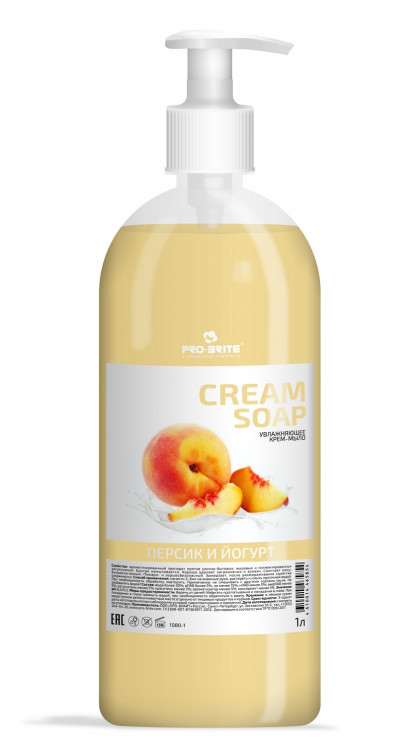 Мягкое крем-мыло Cream Soap "Персик и йогурт" 1 л. - фото 1 - id-p104305389