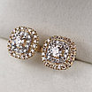 Золотые серьги с бриллиантами 0.89Ct VS1-SI1/K-L, VG-Cut, фото 7