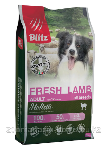 BLITZ ADULT FRESH LAMB SMALL BREEDS/низкозерновой корм для взр. собак мелких пород Свежий Ягненок/12 кг