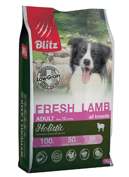 BLITZ ADULT FRESH LAMB SMALL BREEDS/низкозерновой корм для взр. собак  мелких пород Свежий Ягненок/12 кг