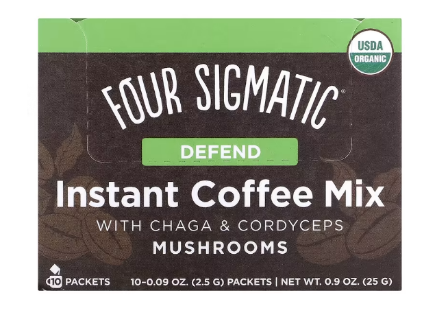 Four Sigmatic, Defend, кофейная смесь с чагой, средней обжарки, 10 пакетиков по 2,5 г (0,09 унции) - фото 1 - id-p104829258