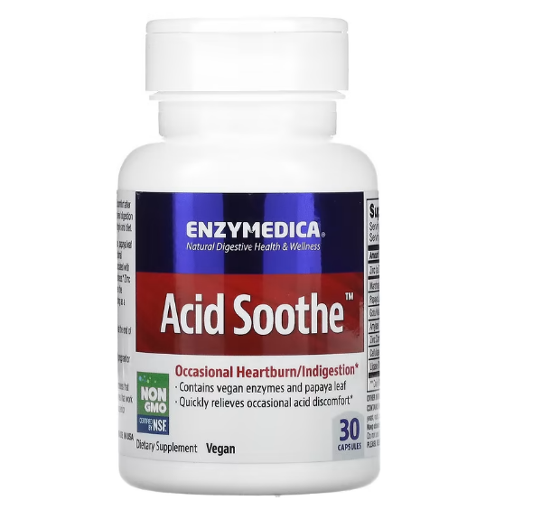 Enzymedica, Acid Soothe, 30 капсул - фото 1 - id-p104829328