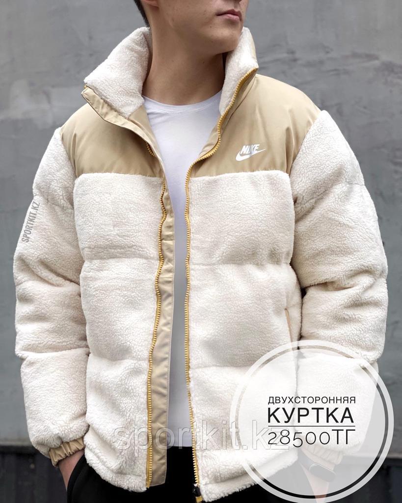 Мужская куртка Nike 7222 Тедди, бежевая - фото 1 - id-p104831898