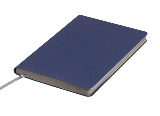 Записная книга LEADER, гибкая обложка синий/срез серый, фото 2