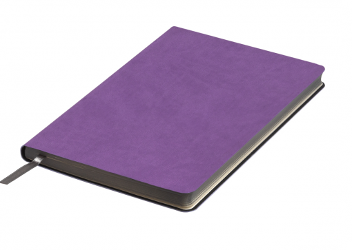 Записная книга LEADER, гибкая обложка фиолетовый/срез серый - фото 1 - id-p104832669