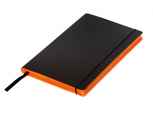 Записная книга RENK с цветным срезом в обложке черный/срез оранжевый, фото 2
