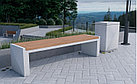 Скамейка из композитного мраморного камня JOTA, c настилом ДПК, модель MUZTAU BIR, фото 3