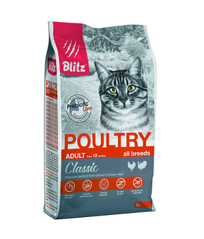 BLITZ ADULT CATS POULTRY / корм для ВЗРОСЛЫХ КОШЕК полнорационный/ ДОМАШНЯЯ ПТИЦА/ 10 кг