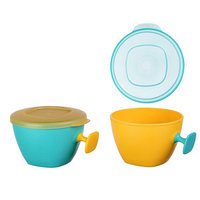 Тарелочка для прикорма с крышкой и держателем 300 мл, 2 шт, Uviton, пластик BPA-free