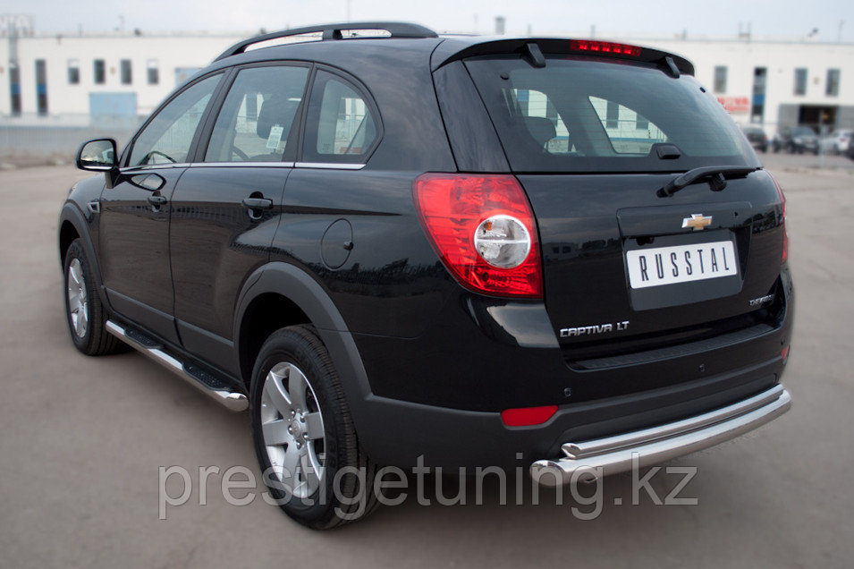 Пороги труба d76 с накладками (вариант 1) CHEVROLET CAPTIVA 2011-2013 - фото 4 - id-p104843265