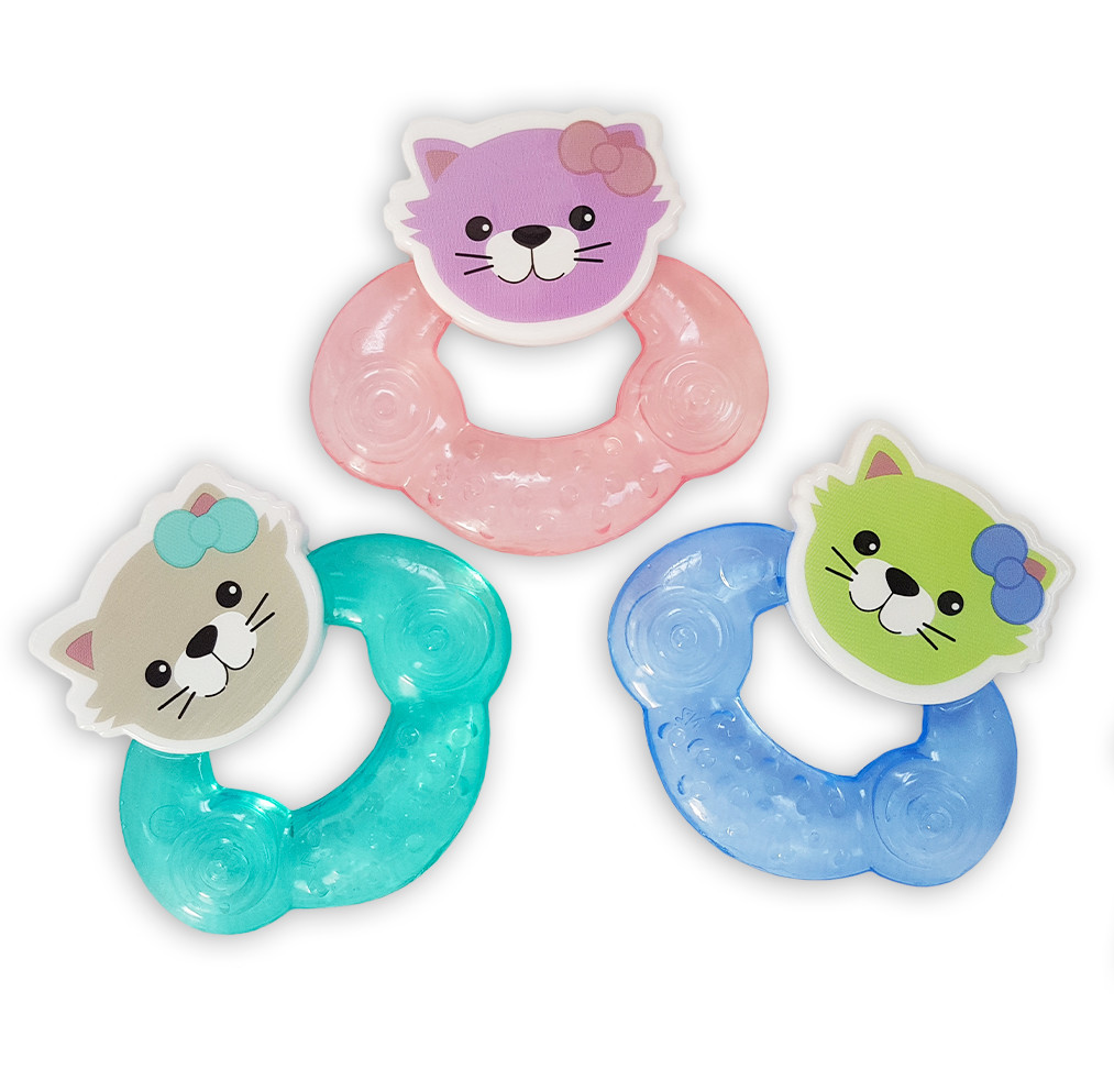 Прорезыватель охлаждающий DOTTY CAT UVITON, 4+, силикон и пластик BPA-free, фото 1