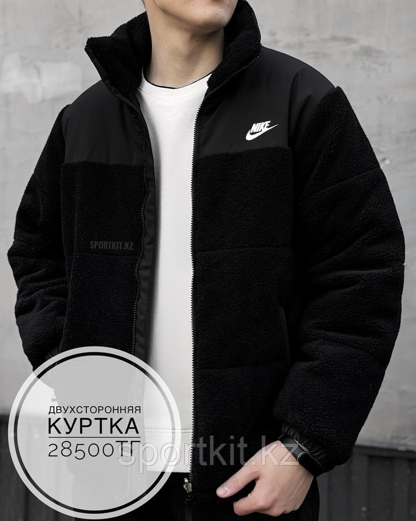 Мужская куртка Nike 7228 Тедди, черная - фото 1 - id-p104849999