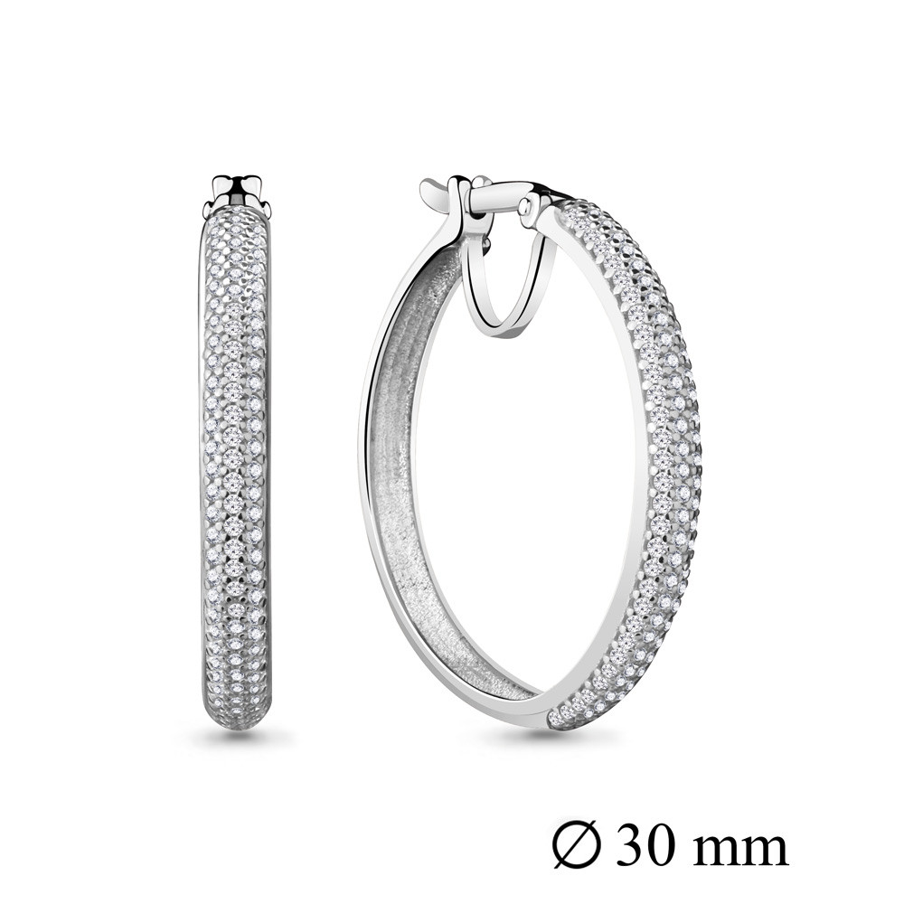 Серьги конго из серебра Фианит Aquamarine 42436А.5 серебро с родием