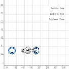 Серебряные серьги-пусеты  Топаз Свисс Блю Aquamarine 4403705.5 покрыто  родием, фото 2