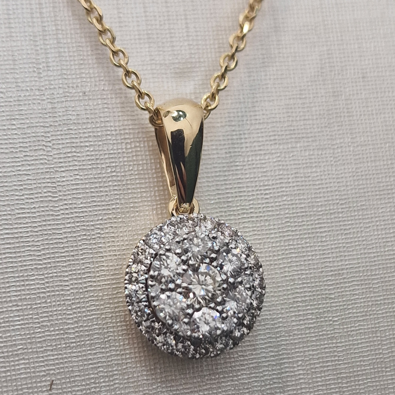 Золотой кулон с бриллиантами 0.545Ct SI1/H, VG-Cut цепочка 50см