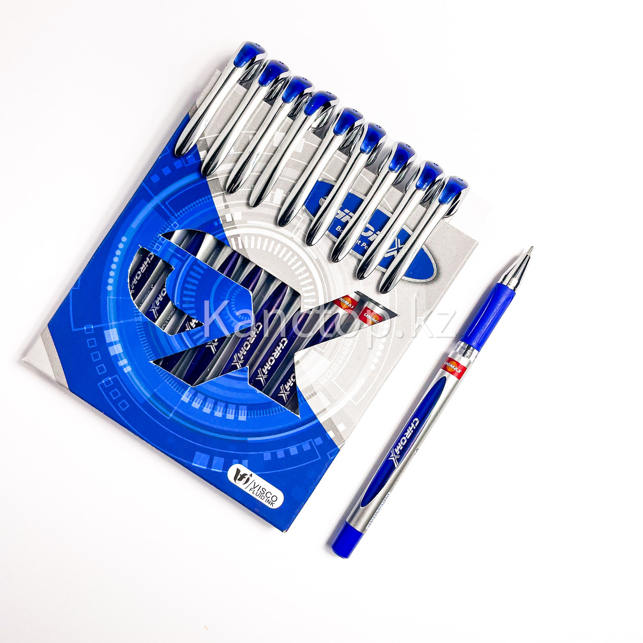 Ручка шариковая UNI-MAX CHROMX 0.7мм синяя - фото 1 - id-p70063956