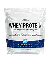 Lake Avenue Nutrition Сывороточный протеин с пробиотиками, со вкусом ванили, 2,27 кг (5 фунтов)
