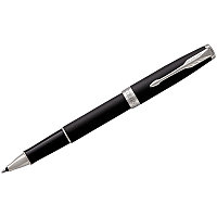 Ручка роллерная Parker "Sonnet Matte Black CT", 0,8 мм, черная