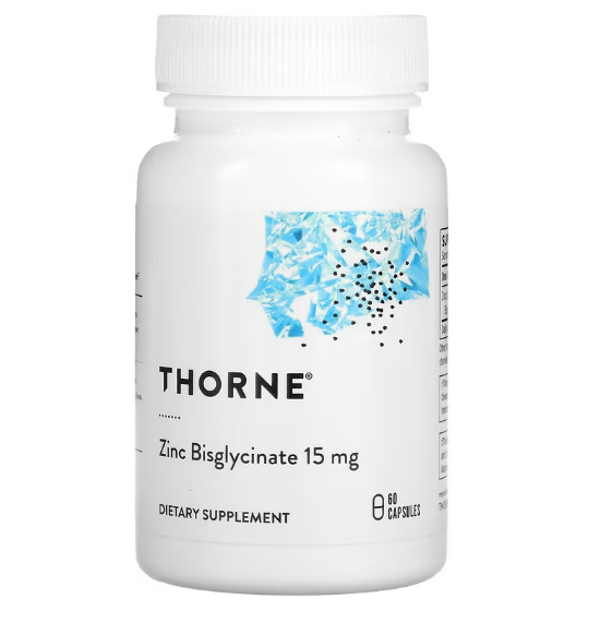 Thorne Research, бисглицинат цинка, 15 мг, 60 капсул - фото 1 - id-p104872336