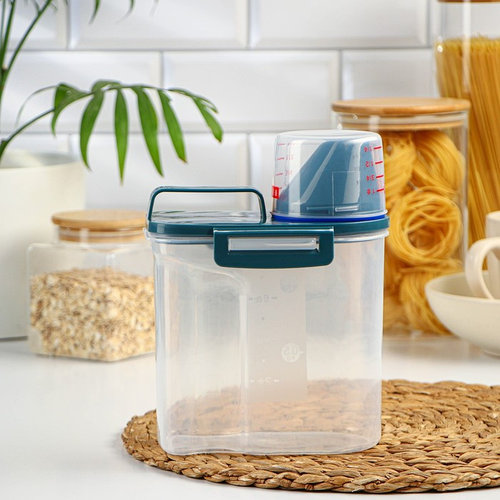 Контейнер пластиковый для хранения сыпучих продуктов с дозатором, 1 кг ...