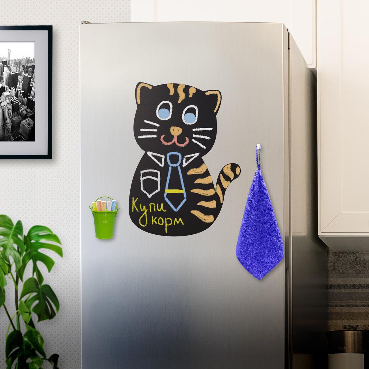 Доска на холодильник магнитно-меловая 30х40 см "Pussy Cat" с набором аксессуаров, BRAUBERG - фото 2 - id-p104873298