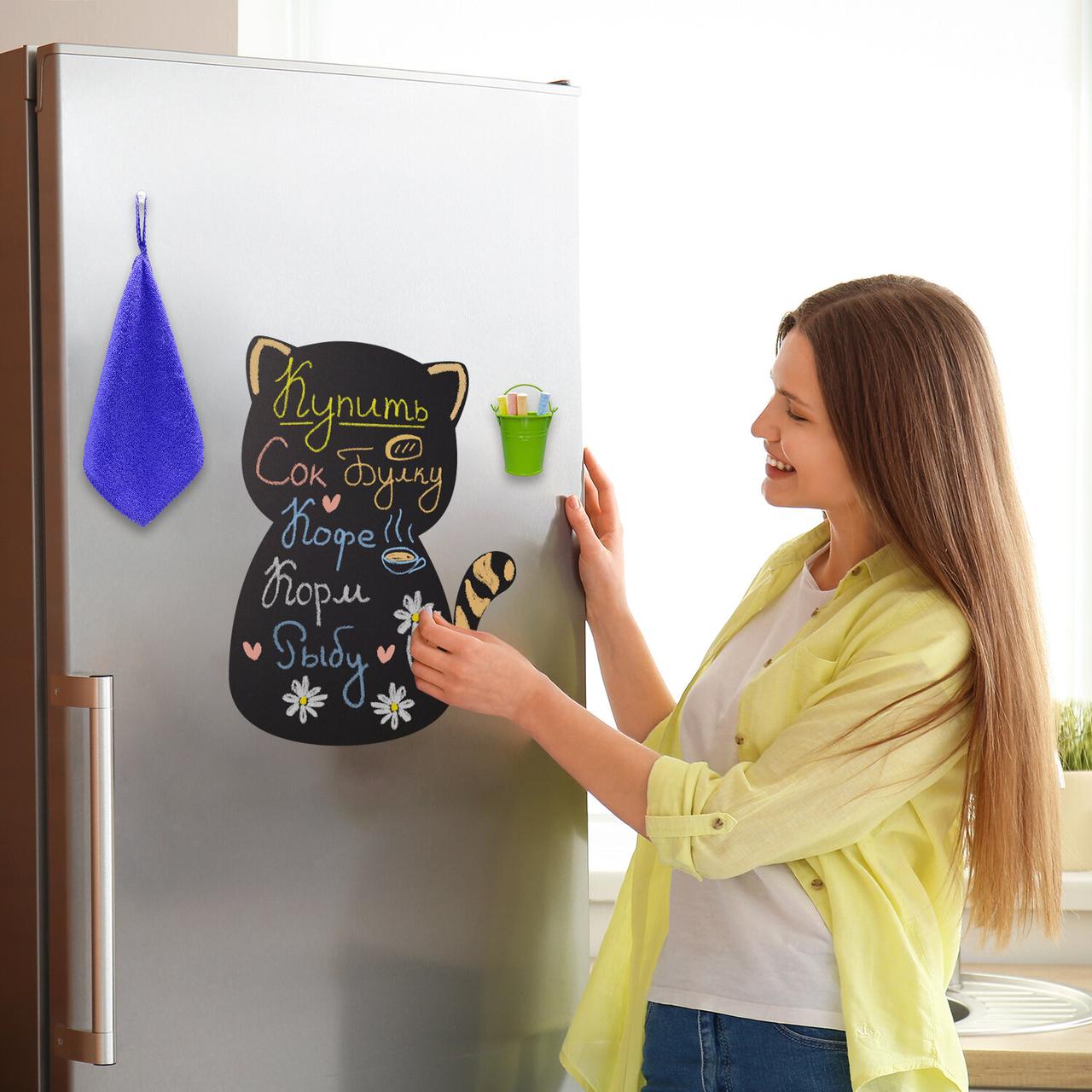 Доска на холодильник магнитно-меловая 30х40 см "Pussy Cat" с набором аксессуаров, BRAUBERG - фото 3 - id-p104873298