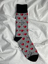 Мужские носки с принтом "сердечки"