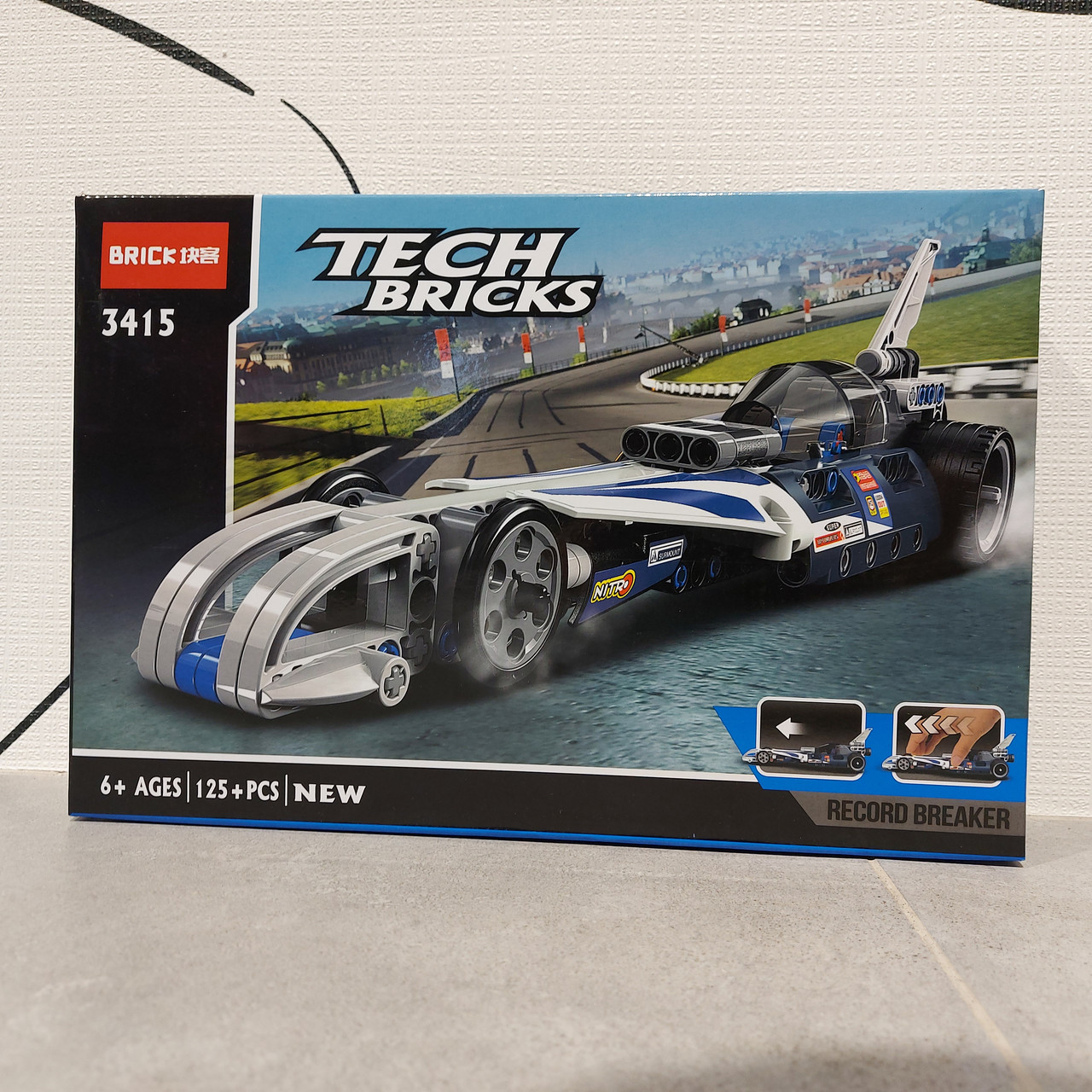 Конструктор "Brick" 3415 125 pcs. Technik. Рекордсмен - гоночный автомобиль. Record. С инерционным механизмом - фото 1 - id-p104877497