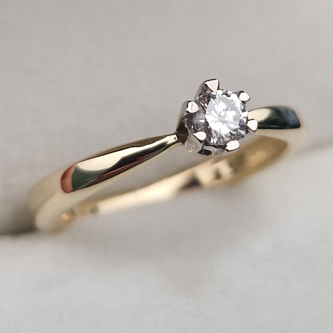 Золотое кольцо с бриллиантами 0.174Сt SI2/J, 16,5р.VG - Cut - фото 4 - id-p104879916