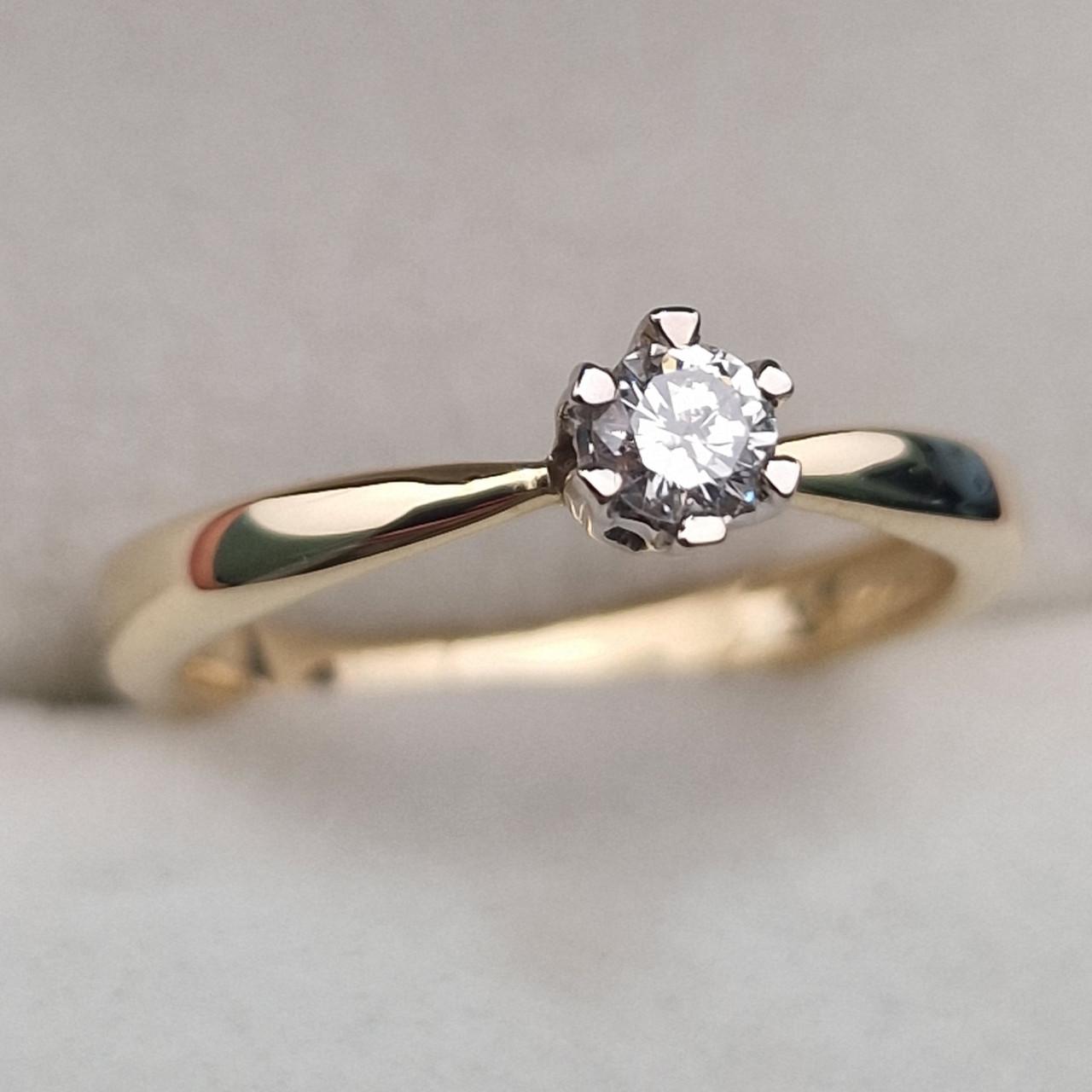 Золотое кольцо с бриллиантами 0.174Сt SI2/J, 16,5р.VG - Cut - фото 6 - id-p104879916