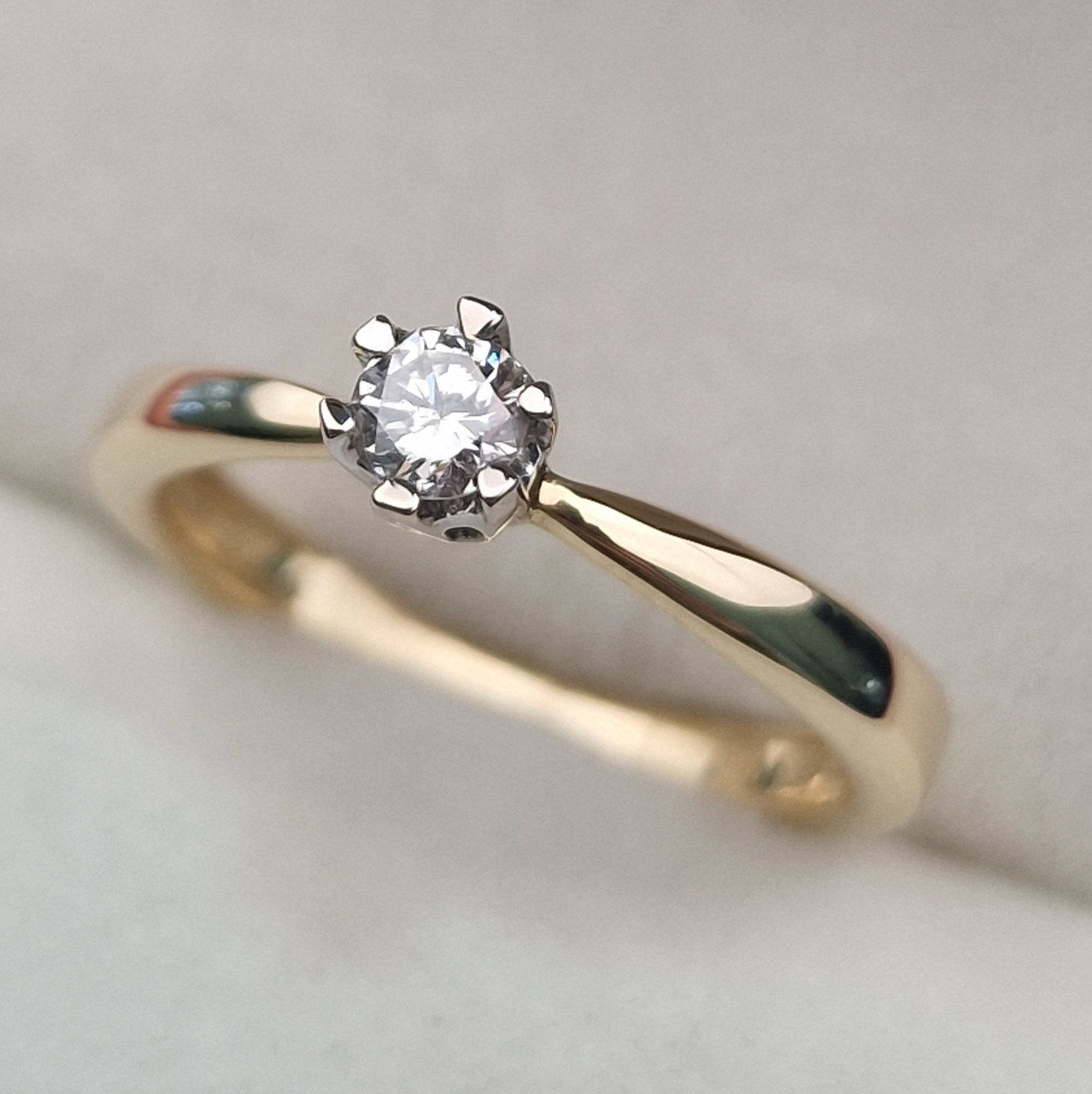 Золотое кольцо с бриллиантами 0.174Сt SI2/J, 16,5р.VG - Cut - фото 5 - id-p104879916