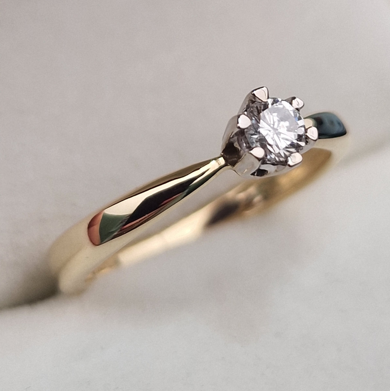 Золотое кольцо с бриллиантами 0.174Сt SI2/J, 16,5р.VG - Cut - фото 7 - id-p104879916