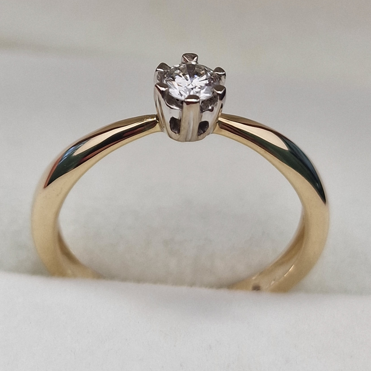 Золотое кольцо с бриллиантами 0.174Сt SI2/J, 16,5р.VG - Cut - фото 9 - id-p104879916