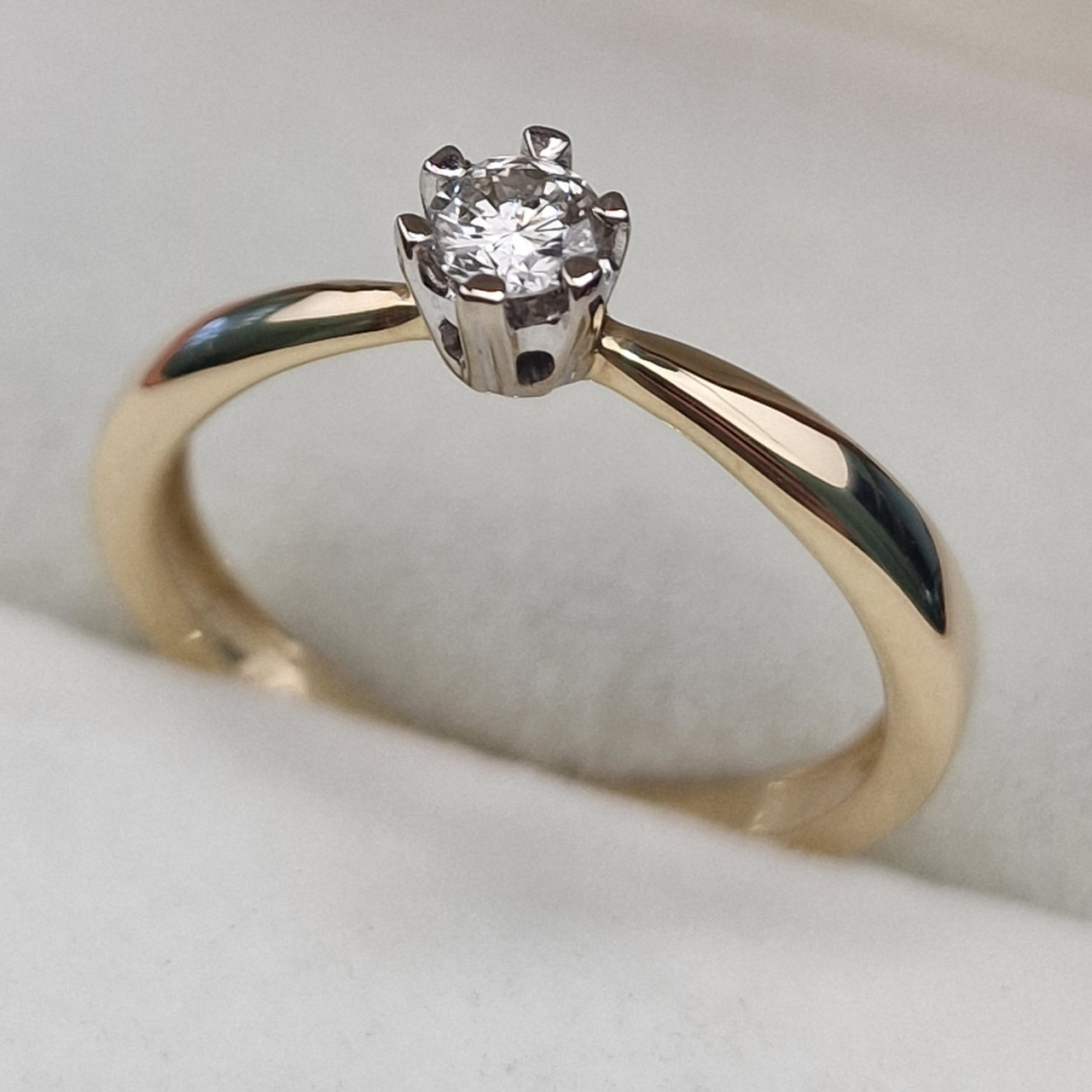 Золотое кольцо с бриллиантами 0.174Сt SI2/J, 16,5р.VG - Cut - фото 10 - id-p104879916