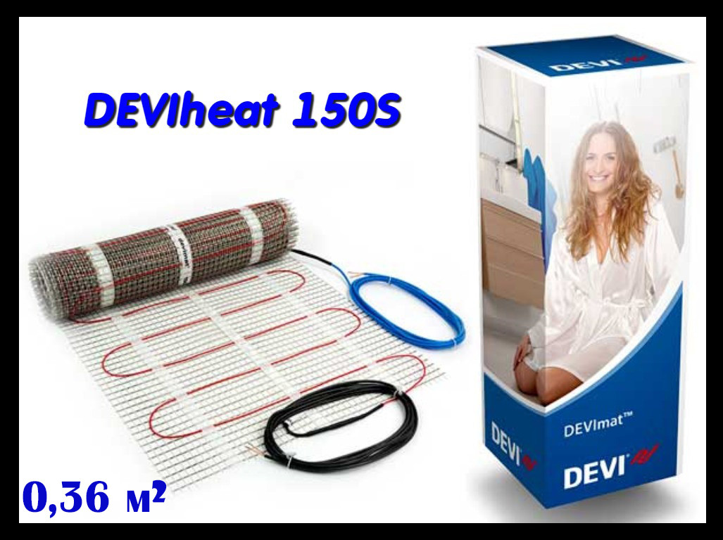 Супер тонкий одножильный нагревательный мат DEVIheat 150S - 0,6м x 0,6м (DSVF-150, площадь: 0,36 м2)