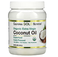 California Gold Nutrition, Органическое кокосовое масло первого холодного отжима, 1,6 л (54 жидк. унции)