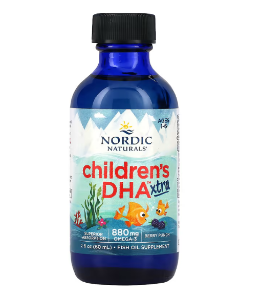 Nordic Naturals, Children's DHA Xtra, для детей возрастом 1 6 лет, вкус ягодного пунша, 880 мг, 60 мл (2 жидк. - фото 2 - id-p66941793