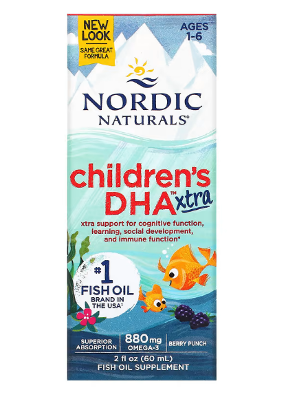 Nordic Naturals, Children's DHA Xtra, для детей возрастом 1 6 лет, вкус ягодного пунша, 880 мг, 60 мл (2 жидк. - фото 1 - id-p66941793