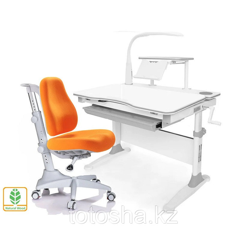Комплект парта и кресло Mealux EVO-30 серый/оранжевый
