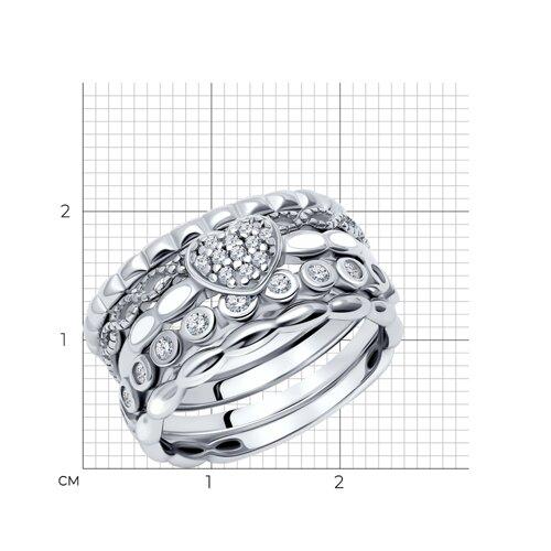 Наборное кольцо из серебра с фианитами SOKOLOV 94011708 покрыто родием - фото 2 - id-p50488193