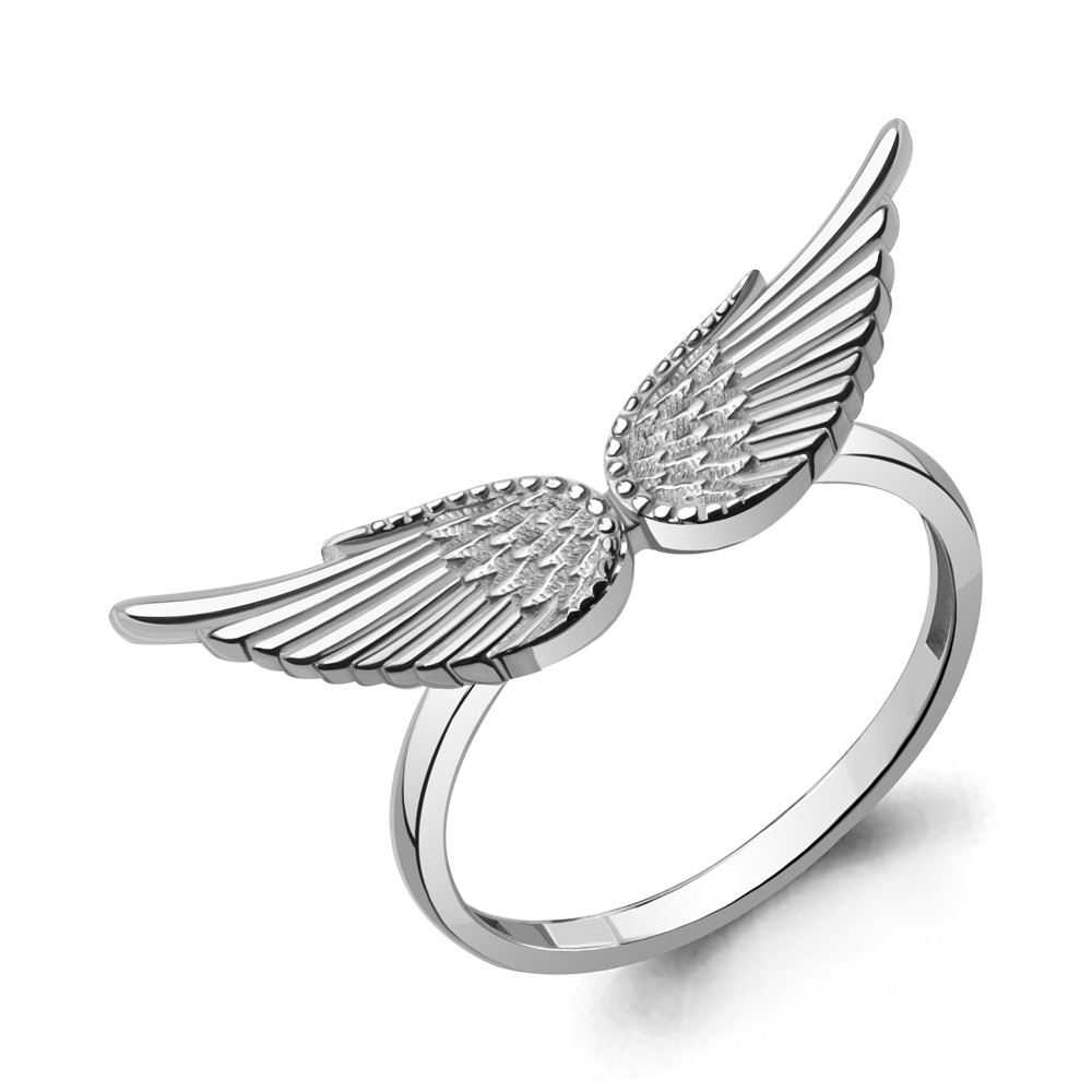 Серебряное кольцо Aquamarine 54905.5 покрыто родием