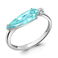 Серебряное кольцо Aquamarine 6930488А.5 покрыто родием