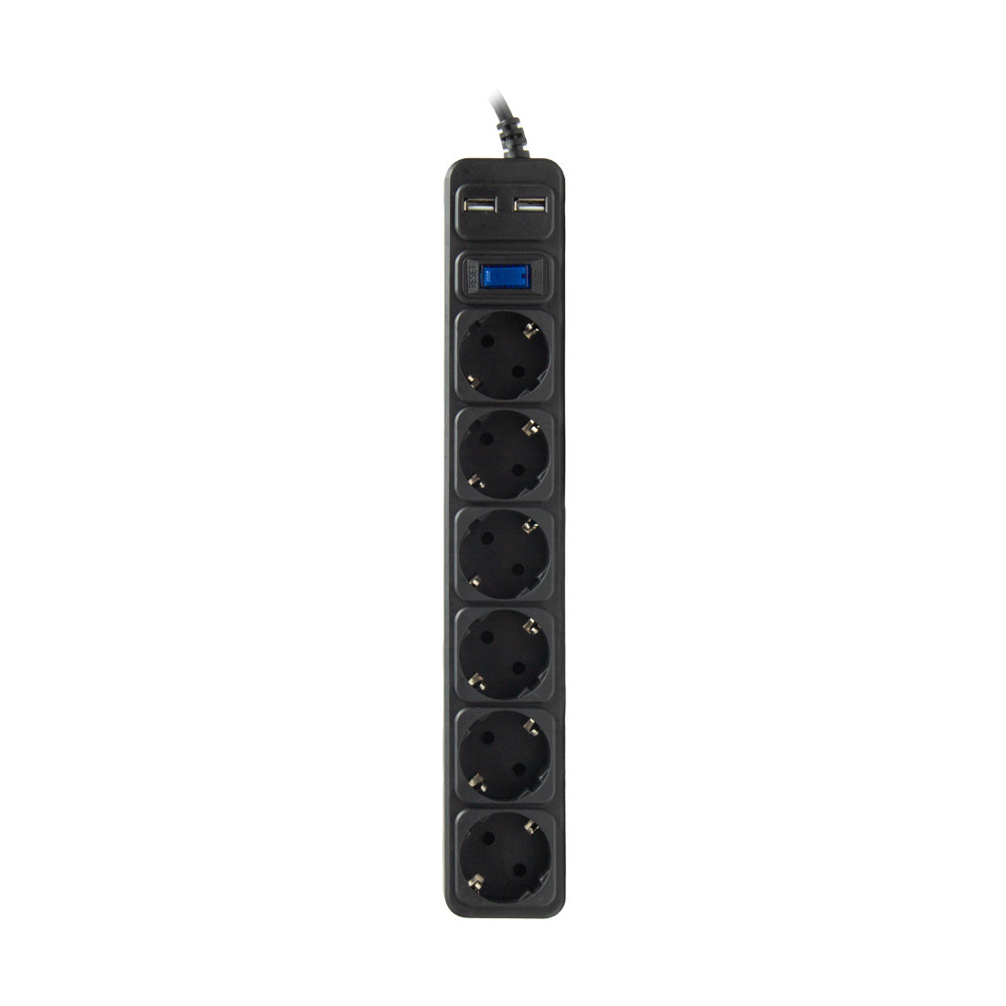 Сетевой фильтр SVC ZC6S-30M-USB 6 розеток 3 метра два USB-порта чёрный